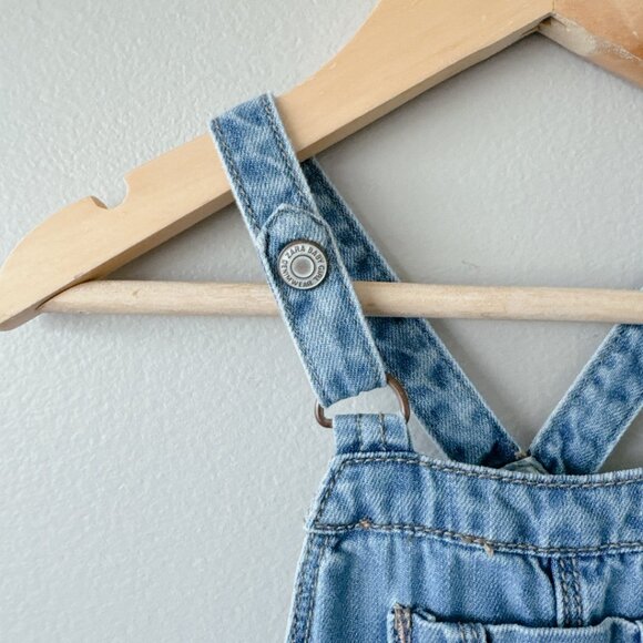 Zara distressed overalls 6-9m baby girl medium wash jeans - Picture 4 of 16
